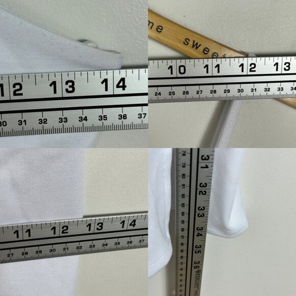 Nordstrom 2022 Open Edit White V-Neck Ponte Mini‎ Dress Size XS Sheath Slit Boho - Picture 9 of 11